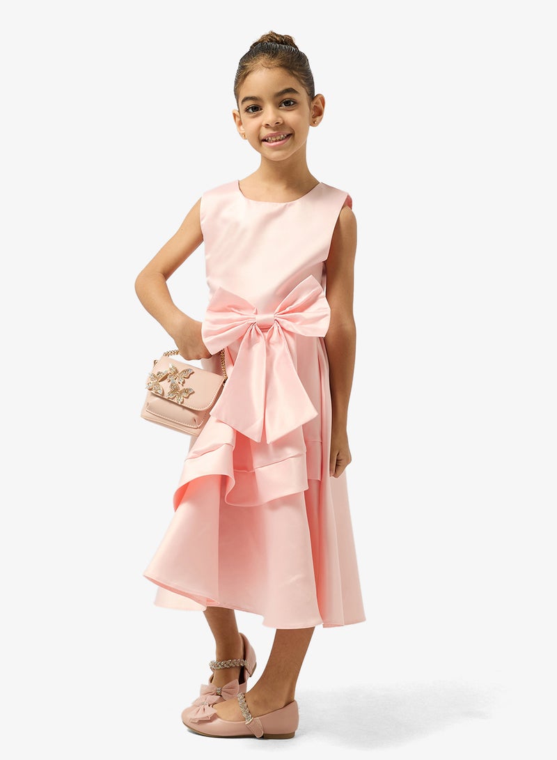 Pinata Pink Bow Tiered Occasion Dress - Image 4